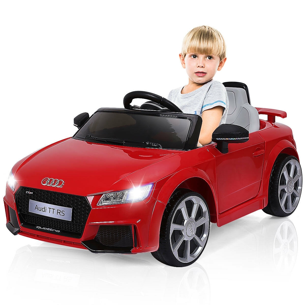 Shop Costway Red 12v Audi Tt Rs Electric Kids Ride On Car Licensed Remote On Sale Overstock 17926433