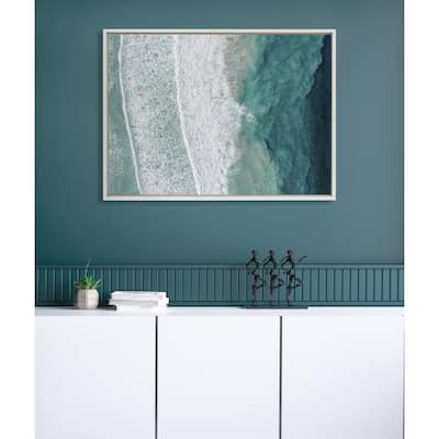 Kate and Laurel Sylvie Ocean Waves Canvas by Creative Bunch Studio