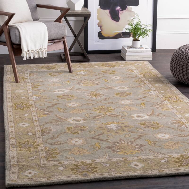 Handmade Nick Bordered Wool Area Rug