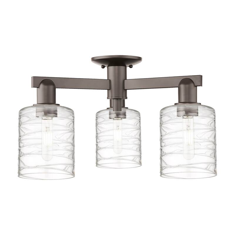 Innovations Lighting 716-3F-11-23 Cobbleskill Semi-Flush Cobbleskill 3 - Oil Rubbed Bronze / Deco Swirl