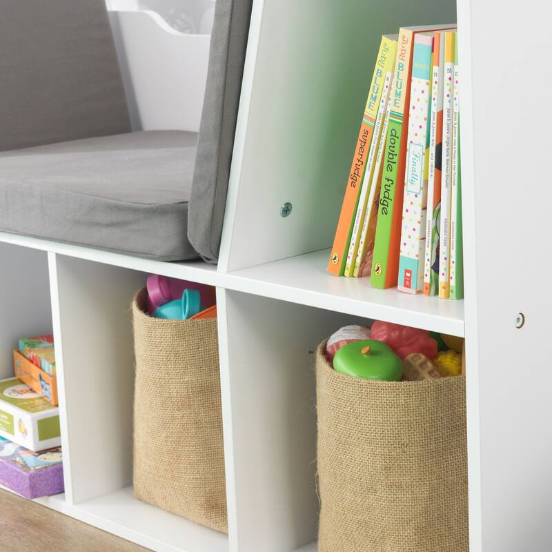KidKraft White Bookcase with Reading Nook - N/A