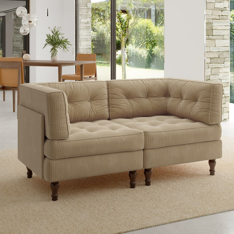 Oversized Sofa Corduroy Tufted Modular Sectional Set