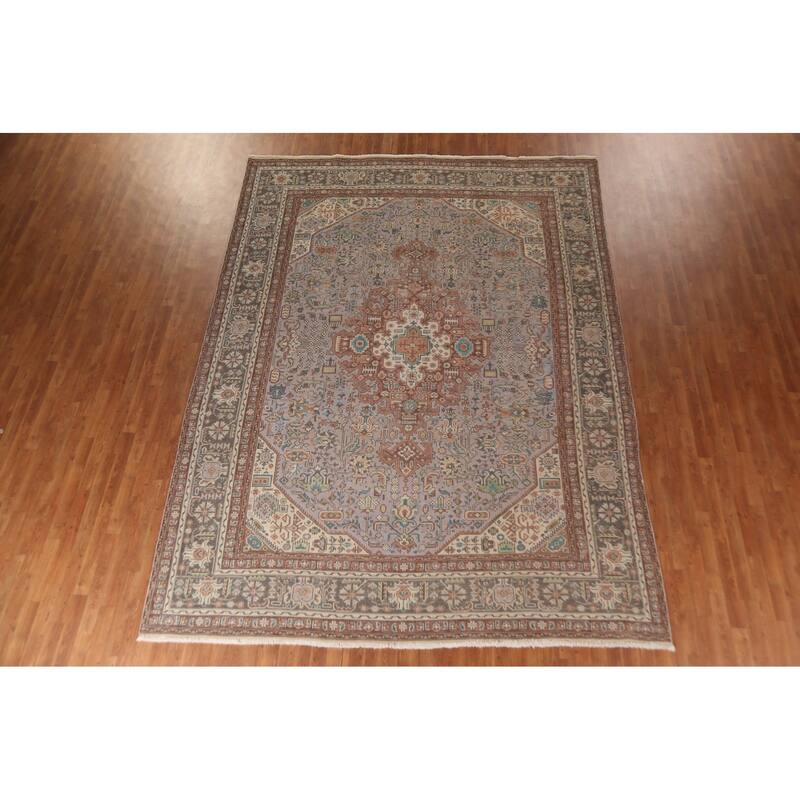 Traditional Tabriz Persian Vintage Area Rug Hand-Knotted Wool Carpet - 9'3"x 12'5"