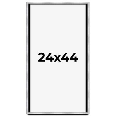 24x44 Shadow Box Frame Silver | 1.375 Inches Deep Real Wood
