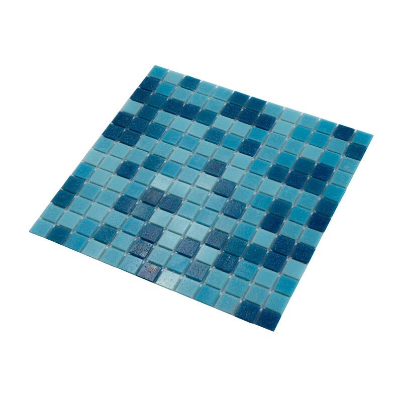 Apollo tile 12" x 12" Mingles Glossy Pacific Blue Glass Tile (20 sq ft/case) - 20 Pack