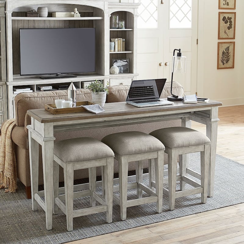 Heartland Antique White Console Bar Table