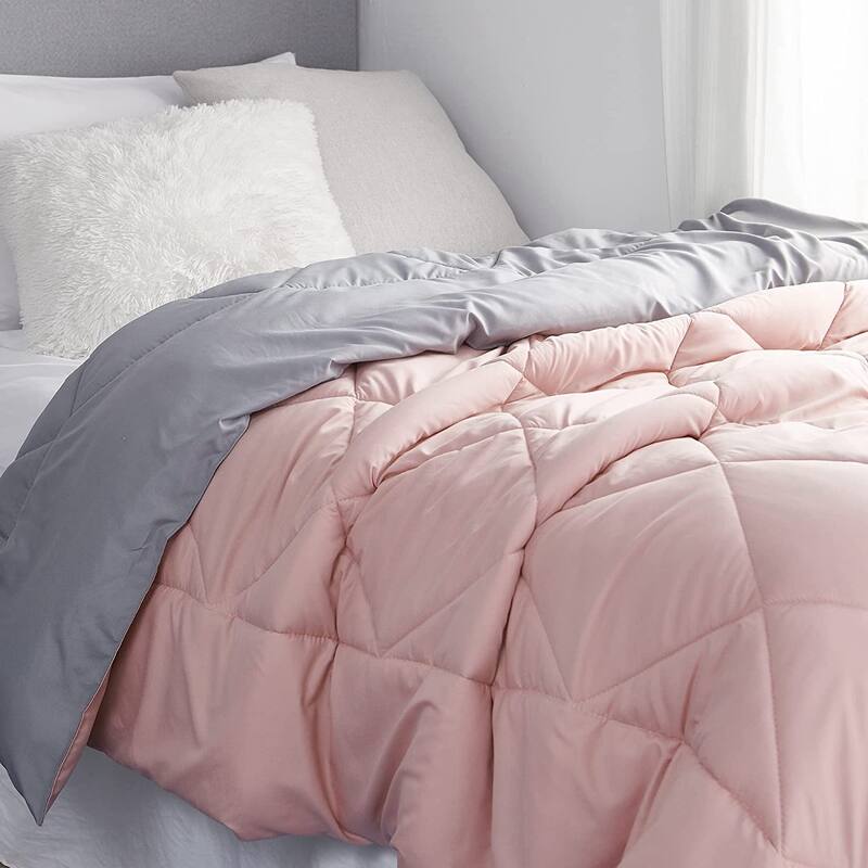 Silver Pink/Ultimate Gray Reversible Twin XL Comforter