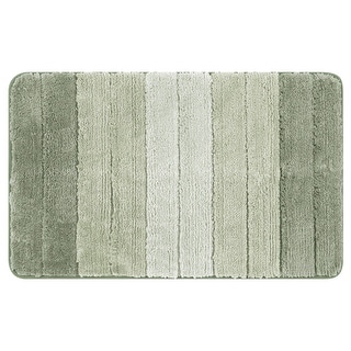 Plush Gradient Striped Bathroom Rug Microfiber Shaggy Mat - Bed Bath ...