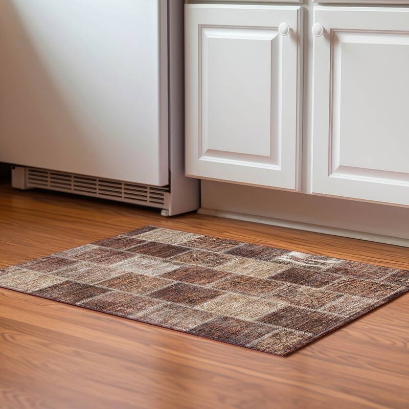 Premium Washable Super Soft Vintage Patchwork Mayfield Rug - Paprika - 1' 8" x 2' 6" - Rectangle