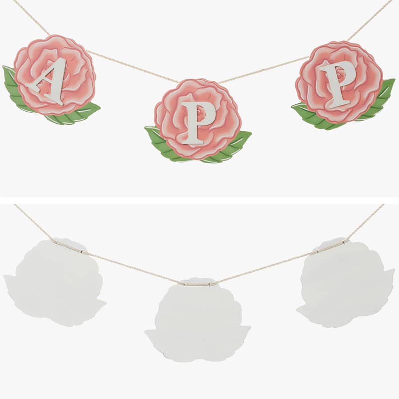 Glitzhome Set of 2 Happy Mothers Day Wooden Garland