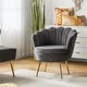 preview thumbnail 1 of 11, HULALA HOME Xabier Cute Modern Upholstered Barrel Chair Accent Chair with Tufted Back GREY