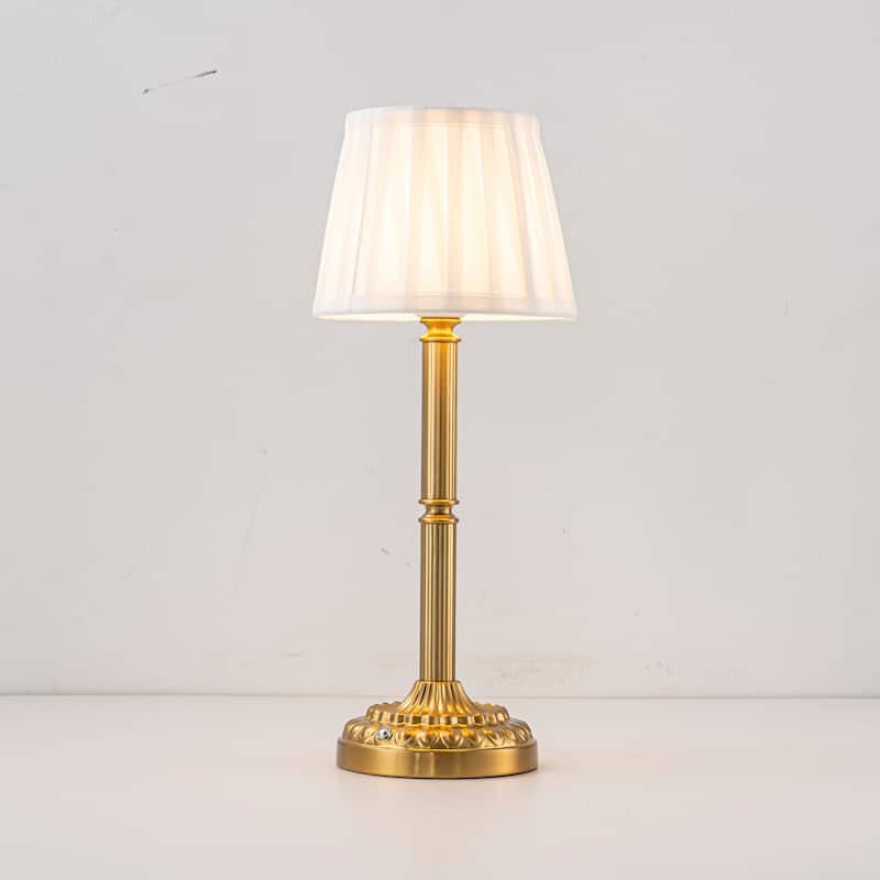 CraftHome 16'' Glam Cordless Table Lamp Touch Control Classic Elegant Dimmable Rechargeable LED Nightstand Lamp - W6" - W6" - Gold