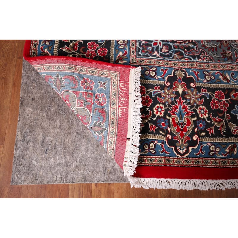 Traditional Red Floral Kashan Turkish Rug Machine-Made Carpet - 9'7" x 12'9"