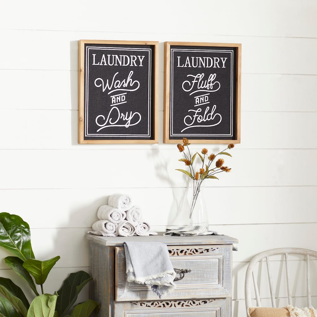 Black Wood Farmhouse Wall Decor Text (Set of 2)