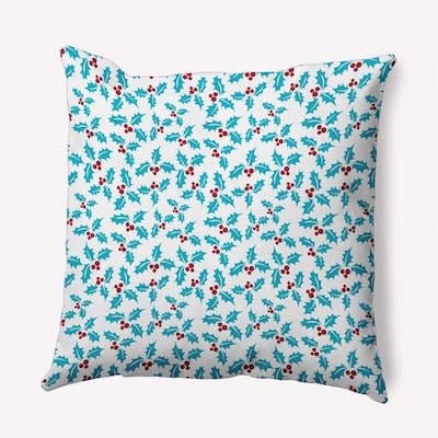 Holly Bush Christmas/Winter Accent Pillow