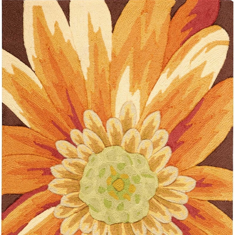 Gefam Floral Stain Resistant Area Rug By HomeRoots - 48' X '30' X '0.25
