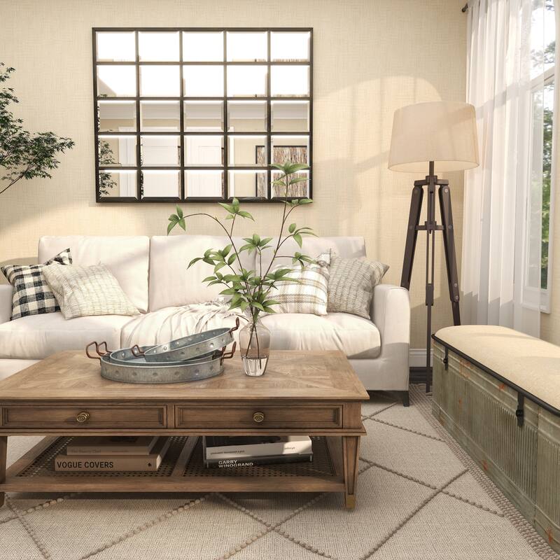 Gray Metal Galvanized Oval Living Room Decor Tray with Rust Handles (Set of 3)