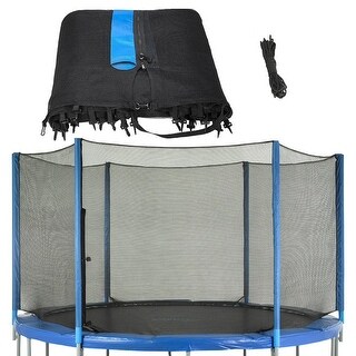 Machrus Upper Bounce Trampoline Replacement Net, For 12' Round Frames Using 6 Straight Poles, Installs Outside of Frame-NET ONLY
