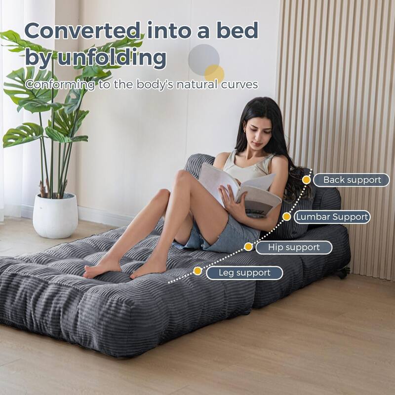 Modular Floor Couch System - Convertible Sofa Bed with Adaptable Layout for Compact Living