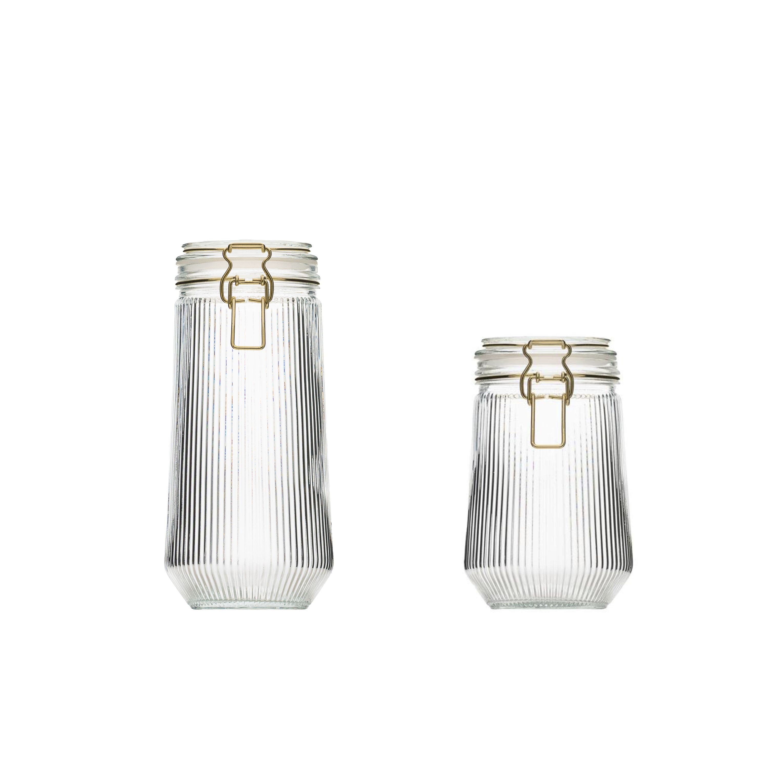 10 Strawberry Street Delancey Graduted Textured Glass Canister Set