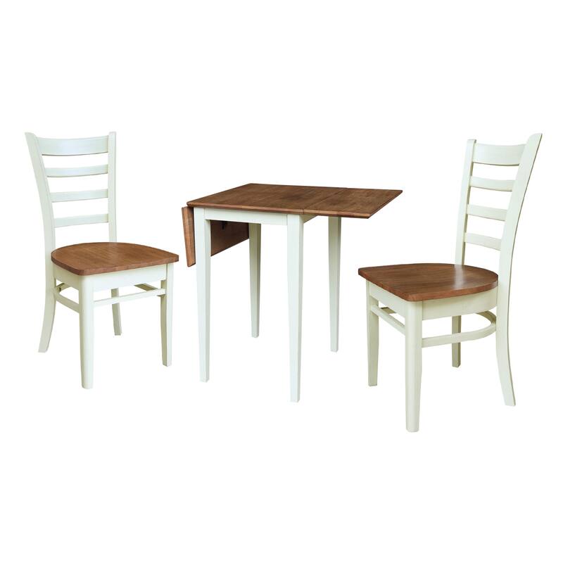 Small Dual Drop Leaf Table with Two Chairs - 3 Piece Set