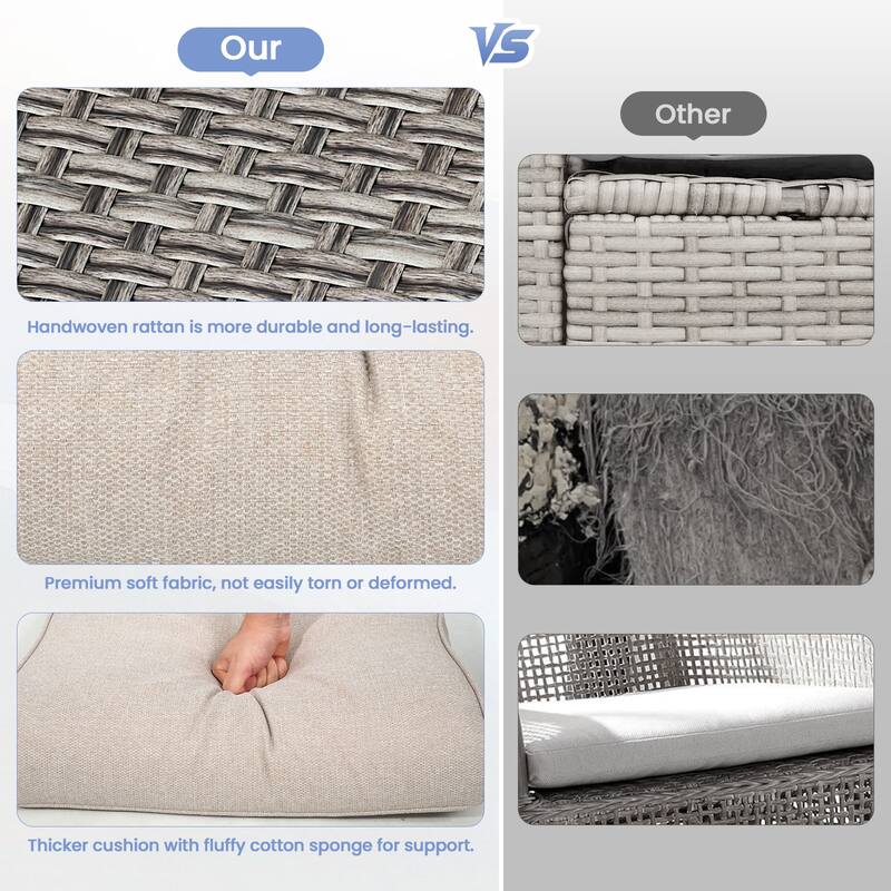 Pocassy Outdoor Patio Swivel Glider Chairs with Cushion