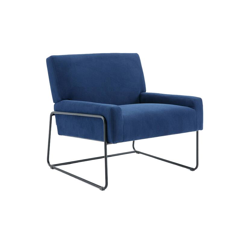 Modern Industrial Slant Armchair with Metal Frame,Premium High Density Soft Single chair for Living Room Bedroom