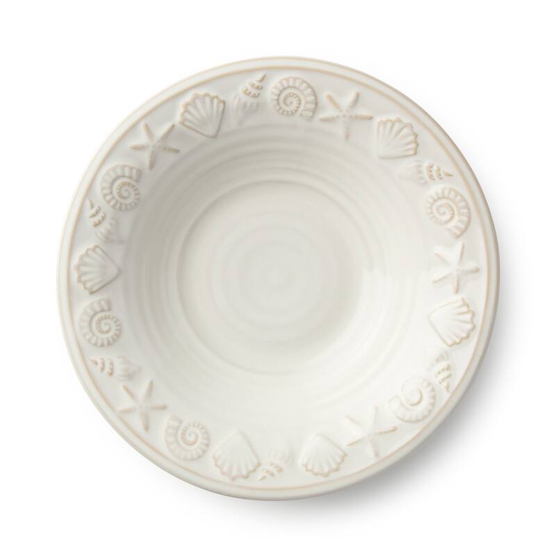 Certified International Coastline Cream 9" Soup/Cereal Bowls, Set of 4 - 9.00"L x 9.00"W x 2.00"H