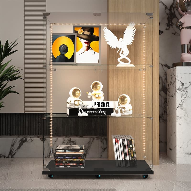 Tempered Glass Display Cabinet,Storage Cabinet,File Cabinet,with LED