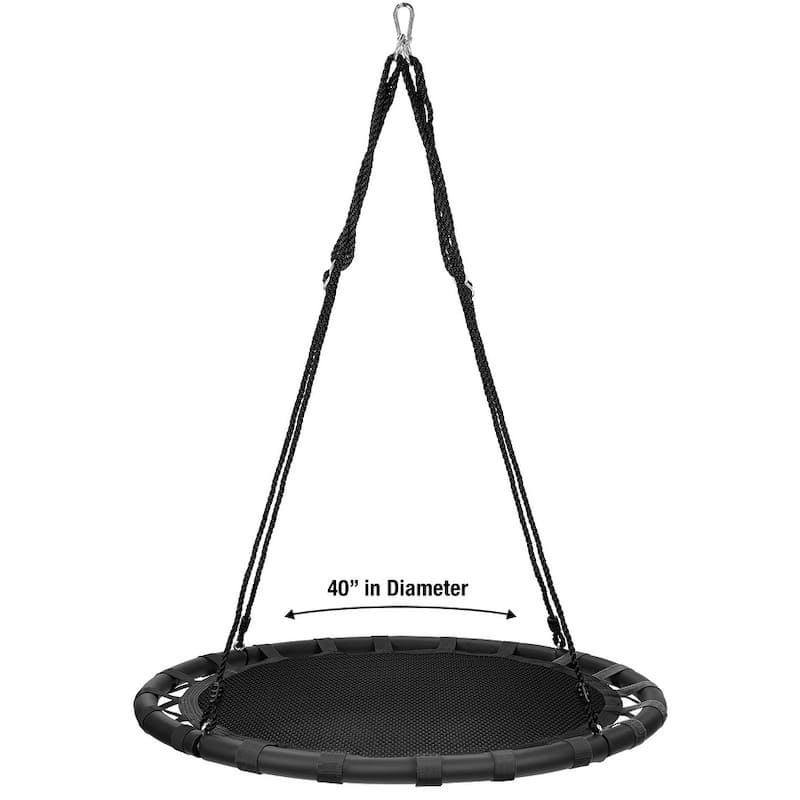 Sorbus Spinner Swing Round Mat Swing – Great for Tree Set, Backyard, Playground, Playroom – Accessories Included (40" Mat Seat)