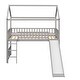 preview thumbnail 12 of 37, Cottage Style Twin Size Wood Loft Bed with Slide,Playhouse Design Solid Pine Wood Bed,Maximized Space Saving