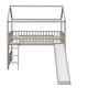 preview thumbnail 12 of 11, Elegant Twin Size Loft Bed Wood Creativity House Bed with Slide and Underbed Storage Space