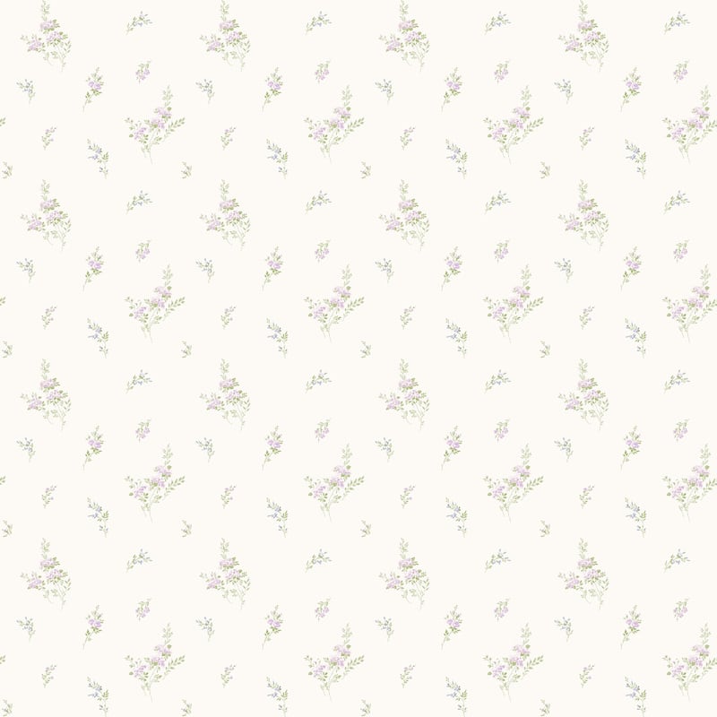 Galerie Wallcoverings Miniatures 3 Tiny Rose Cluster Design Vinyl on Non-woven Matte Wallpaper Roll - 33 feet x 21 inches - Purple