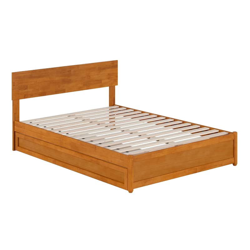 Wesley Platform Bed with Panel Footboard and Twin Trundle
