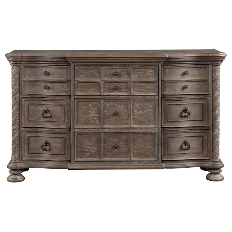 Emmett Traditional Wood 9-drawer Dresser Walnut