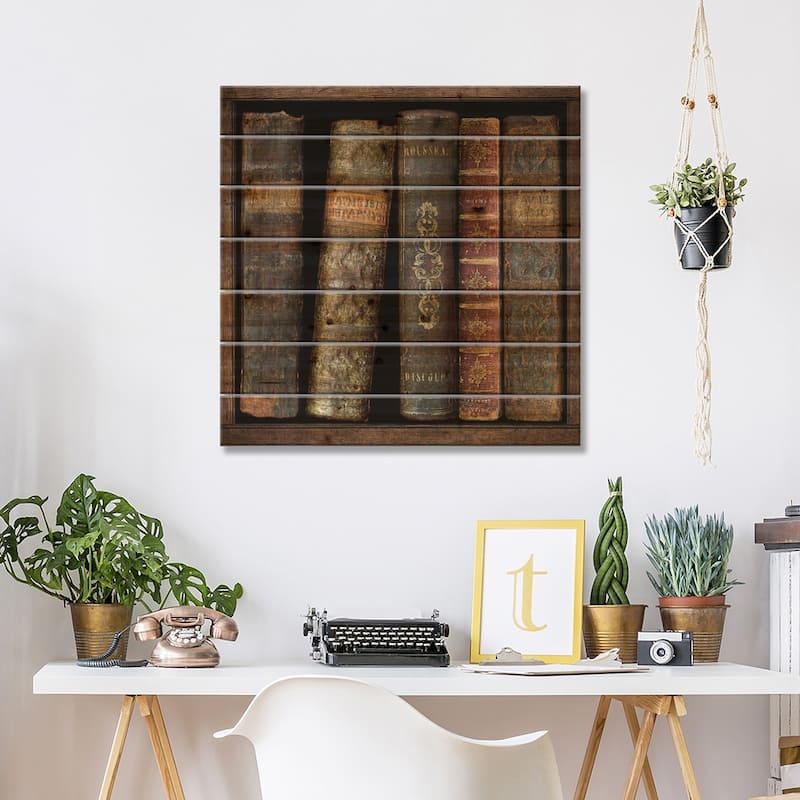 In The Library II Print On Wood by Russell Brennan - Multi-Color