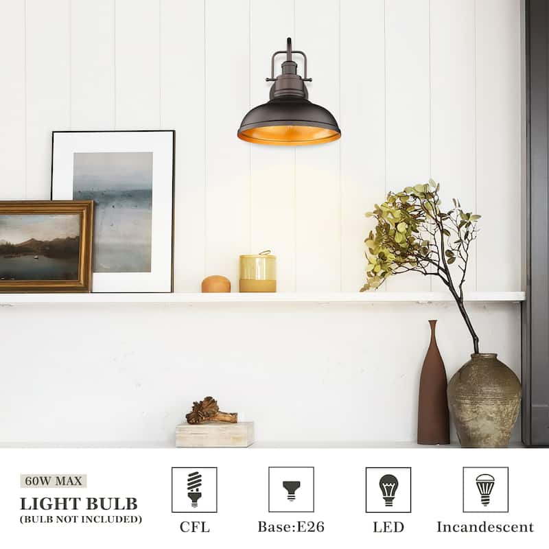 Exterior Outdoor Wall Sconce, Barn Light, Oil Rubbed Bronze