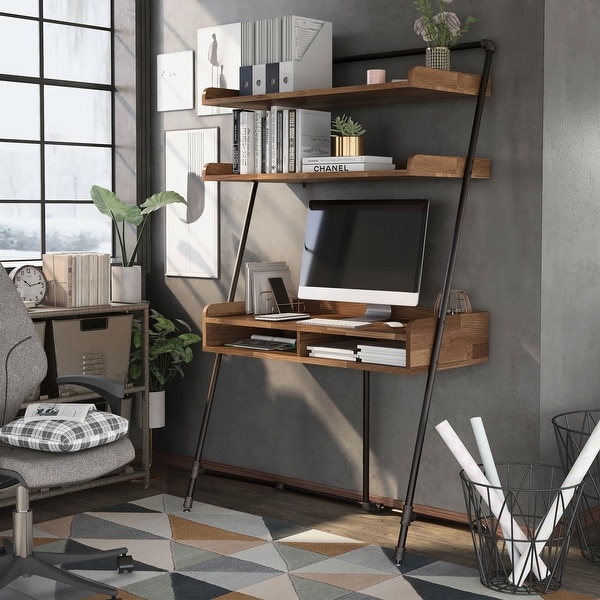 Computer outlet ladder desk