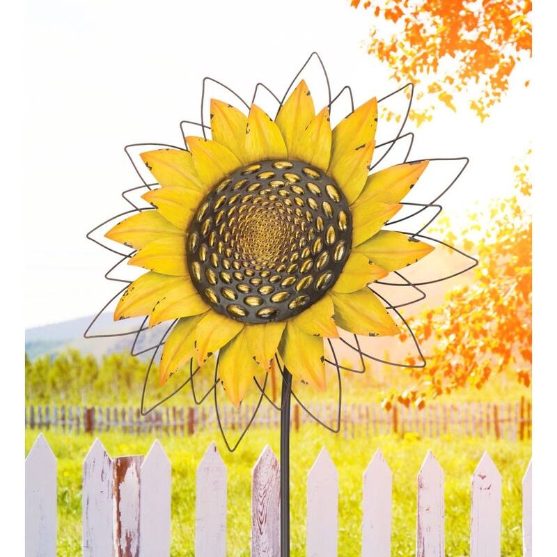 Giant Rustic Flower Stake - Yellow