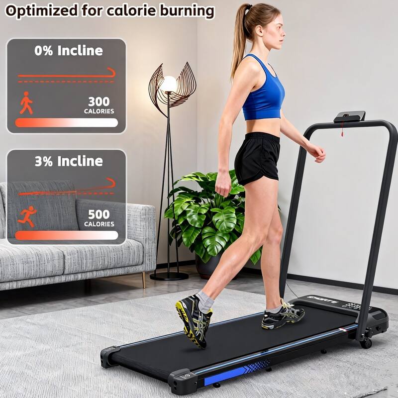 3 in 1 Under Desk Treadmill with Incline, Walking Pad with Handle Bar with Remote Control & LED Display, Foldable Treadmills