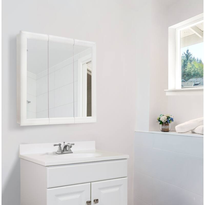 Design House Wyndham 30" Tri-View Bath Medicine Cabinet, White