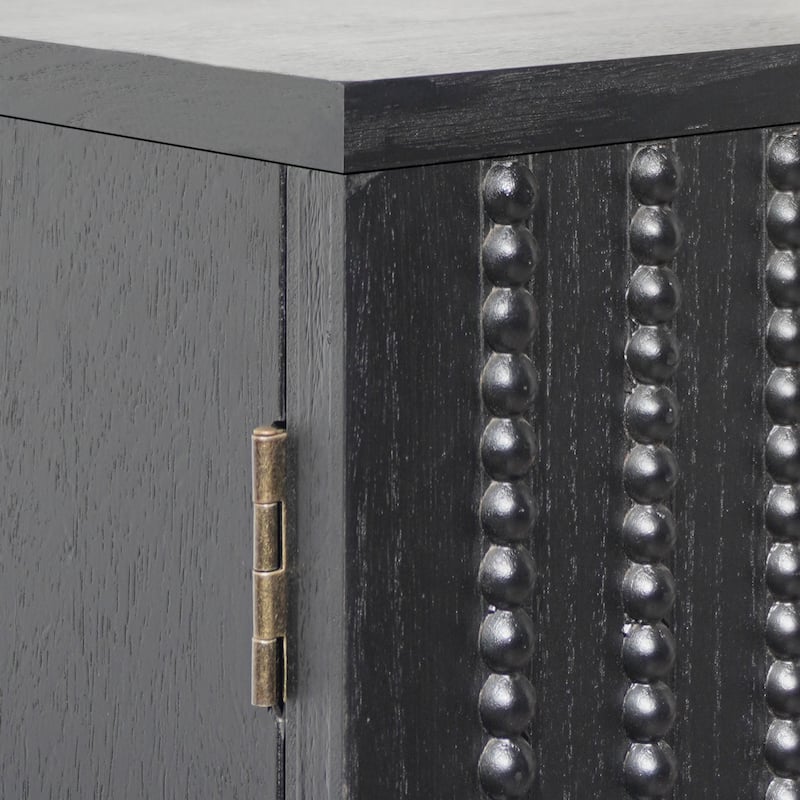 2-Door Sideboard Buffet Cabinet, Accent Cabinet with Embossed Bead Design, Small Storage Cabinet with Shelves