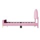 preview thumbnail 5 of 52, Bedroom Velvet Fabric Bed Frame with Classic Semi-circle Shaped Headboard and Metal Legs, Upholstered Platform Bed for Kids