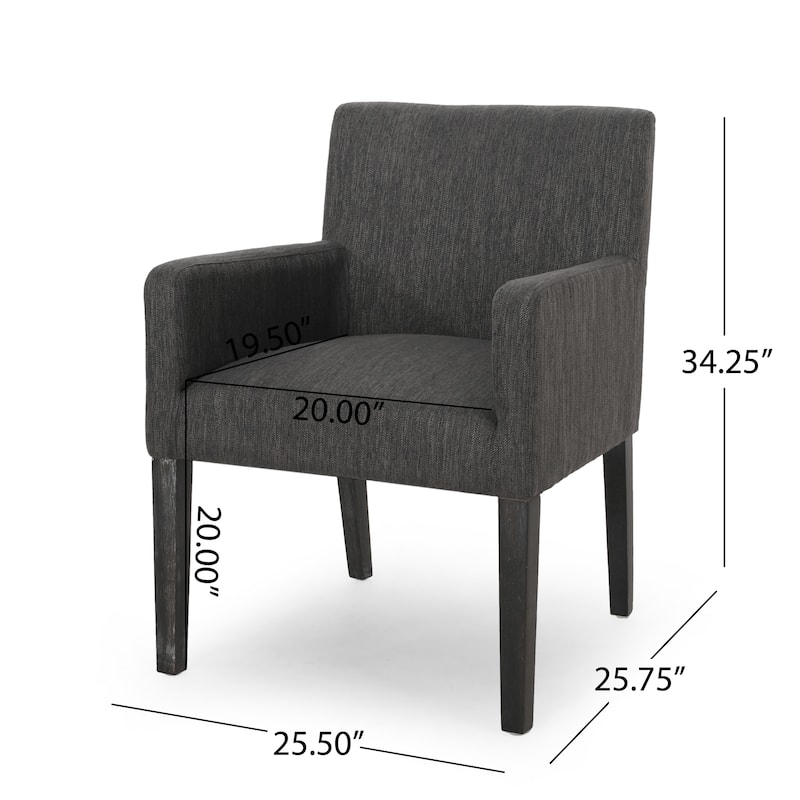 Charcoal Modern 25.5" Upholstered Arm Chair with Generously Cushioned Seat for Living Room
