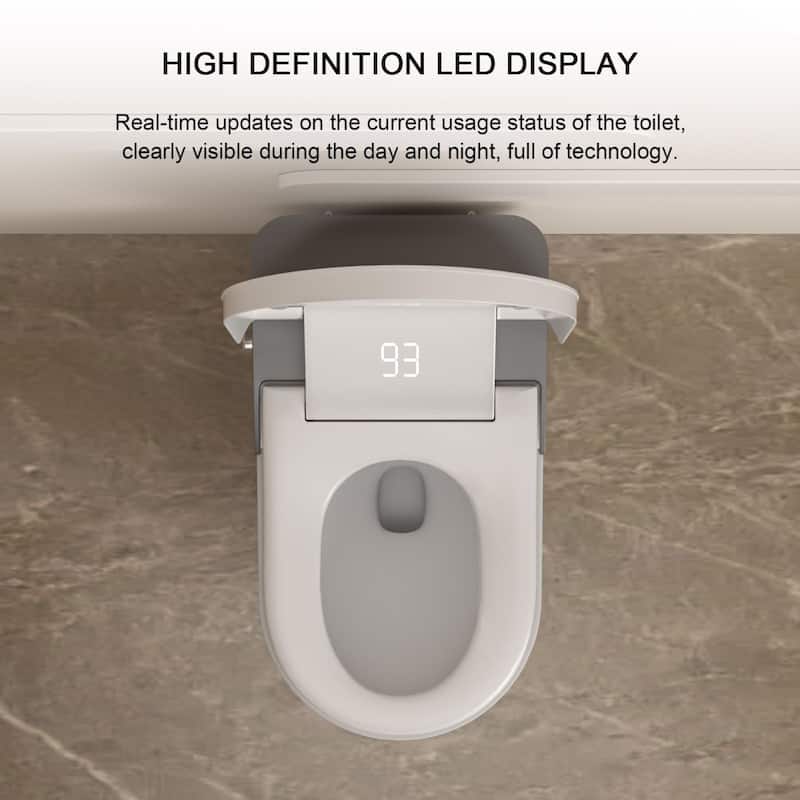 1-Piece 1.28 GPF Auto Single Flush Elongated Bidet Toilet Smart Toilet in White