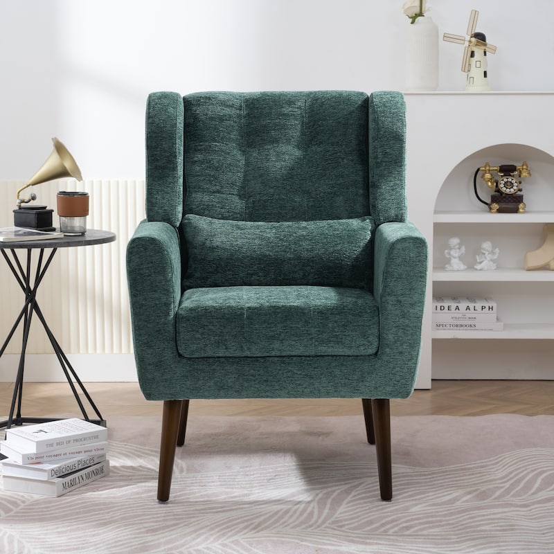 Blackish Green 24.21" Button Tufted Arm Chair - Blackish Green