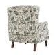 preview thumbnail 72 of 85, 2 Set Transitional Patterned Wingback Accent Chairs with NailHead