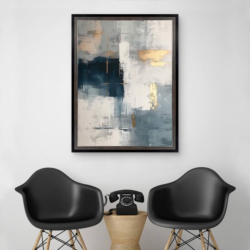 Masterpiece Art Gallery| Touched by Blue I by Annabelle Hall - Framed Canvas Art Print