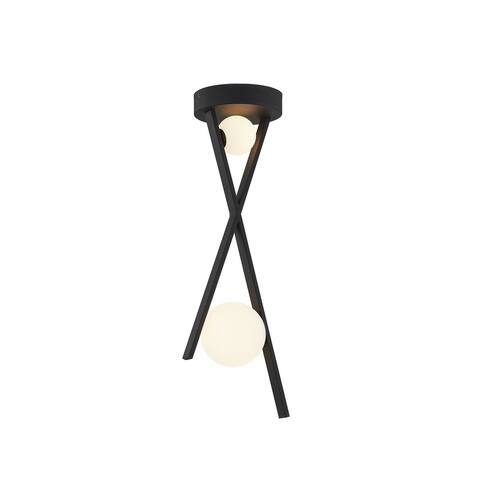 EVOLV Fusion Stix 24-inch Matte Black Pendant with Opal Glass