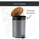 preview thumbnail 25 of 79, Stylish Trash Can with Bamboo Lid and Pedal, 2.5L Capacity - 9.2" H x 8" L x 8" W